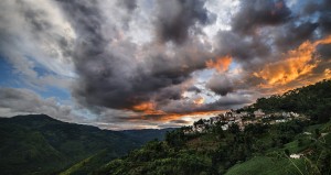 Yuangyang, China, Yunnan, Earth, Clouds, Sunset, Pano