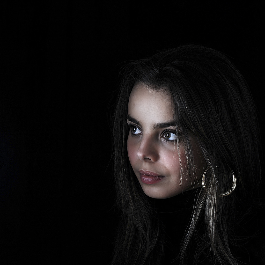 Portrait, Femme, Studio