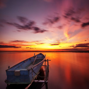 Bateau, Barque, Soleil couchant, Étang, Nuages, Pose longue, Pond, Boat, Clouds, Long exposure, Artfreelance, Boats at sunset