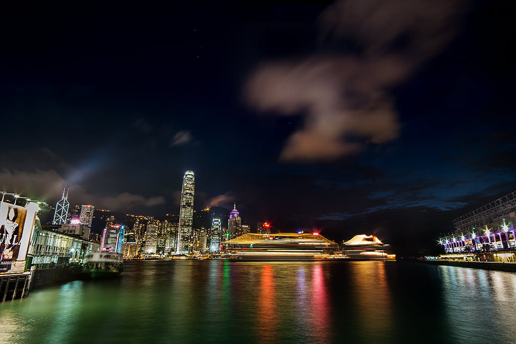 Pier, Hong Kong, Harbour, Night, Long Exposure