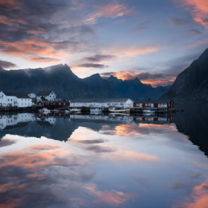 Hamnøy, Norway, André Alessio, Graphylight, Sunset, Northern Lights