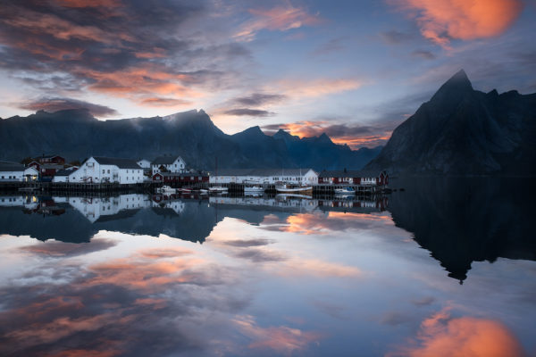 Hamnøy, Norway, André Alessio, Graphylight, Sunset, Northern Lights